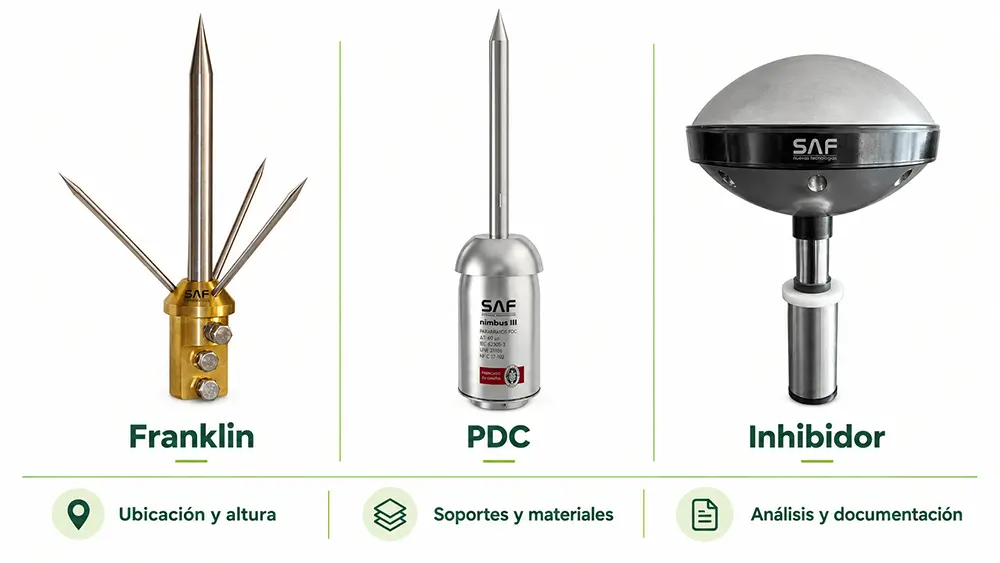 Pararrayos Franklin, PDC e inhibidor PPDA